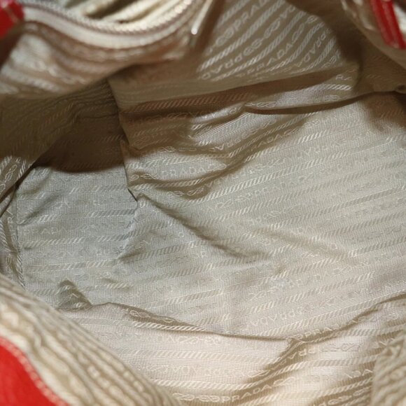 Prada Vitello Daino Leather Double Handle Tote Bag Satchel - Red - Picture 15 of 16